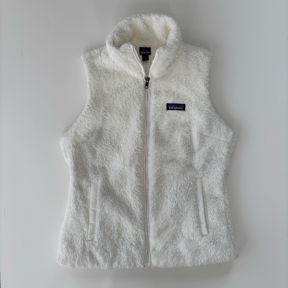Patagonia Women's Los Gatos Fleece Vest in White Warm Soft Comfy Size Medium